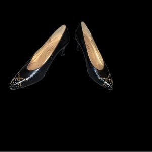 Mr. Seymour Made In Spain Black Dress Heels, Size 7N